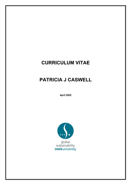 Curriculum Vitae Patricia J Caswell