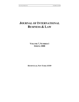 Journal of International Business &