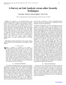 A Survey on Gait Analysis Versus Other Security Techniques