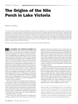 The Origins of the Nile Perch in Lake Victoria