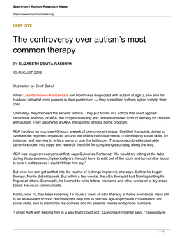 The Controversy Over Autism's Most Common Therapy