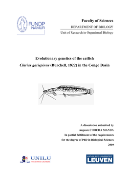 Evolutionary Genetics of the Catfish Clarias Gariepinus (Burchell, 1822) in the Congo Basin