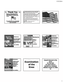 Examination of the Knee