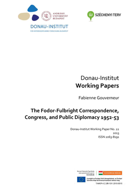 The Fodor-Fulbright Correspondence, Congress, and Public Diplomacy 1952-53