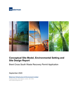 Conceptual Site Model, Environmental Setting and Site Design Report