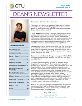 Dean's Newsletter