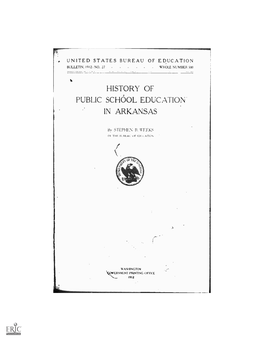 History of Public School Education in Arkansas