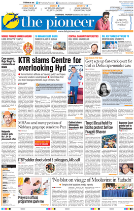 KTR Slams Centre for Overlooking