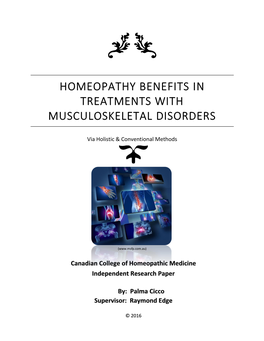 Homeopathy Benefits in Treatments with Musculoskeletal Disorders