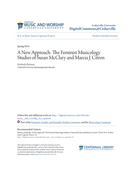 The Feminist Musicology Studies of Susan Mcclary and Marcia J. Citron