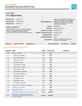 Goldman Sachs Group Inc