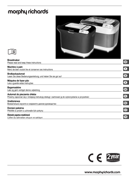 Morphy Richards Bread Maker 48319 Instructions