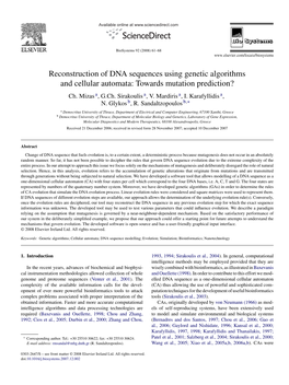 Reconstruction of DNA Sequences Using Genetic Algorithms and Cellular Automata: Towards Mutation Prediction? Ch