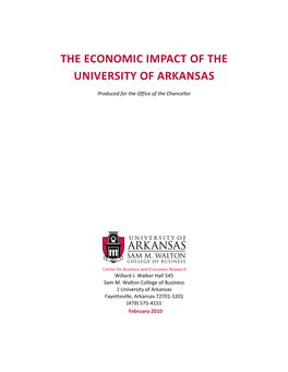 The Economic Impact of the University of Arkansas