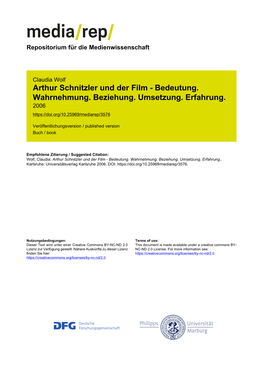 Arthur Schnitzler Und Der Film - Bedeutung