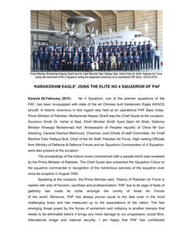 'Karakoram Eagle' Joins the Elite No 4 Squadron Of