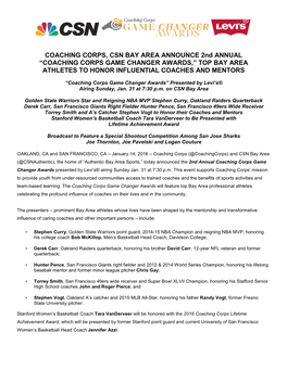 2016 Coaching Corps Game Changer Awards Release FINAL[11-39Am]