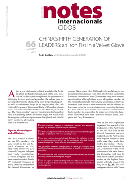 China's Fifth Generation of Leaders: an Iron Fist in a Velvet Glove