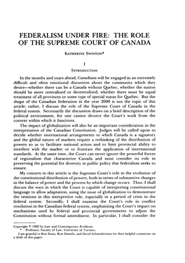 The Role of the Supreme Court of Canada