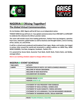 NIGERIA60|Rising Together! the Global Virtual Commemoration