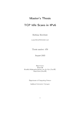 Master's Thesis TCP Idle Scans in Ipv6