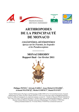Arthropodes De La Principauté De Monaco