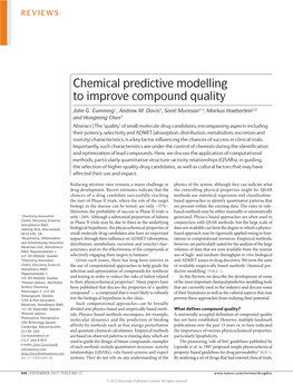 Chemical Predictive Modelling to Improve Compound Quality