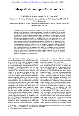 Intraplate Strike-Slip Deformation Belts