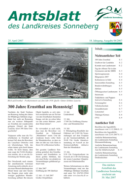 Amtsblatt Des Landkreises Sonneberg