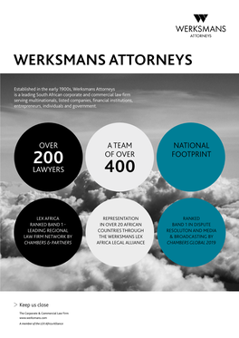 Werksmans Attorneys Has Continued to Cement Its Already Formidable Regulatory Position”