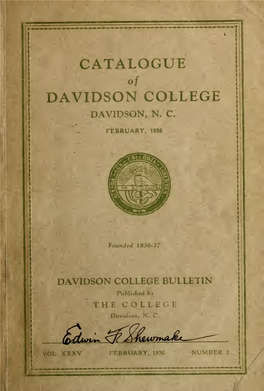 Davidson College Catalog