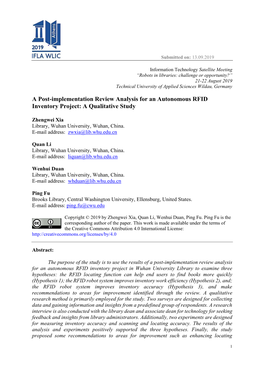 A Post-Implementation Review Analysis for an Autonomous RFID Inventory Project: a Qualitative Study