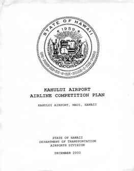 Kahului Airport Airline Competition Plan