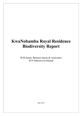 Kwanobamba Biophysical Report