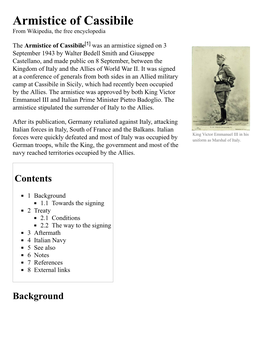 Armistice of Cassibile from Wikipedia, the Free Encyclopedia