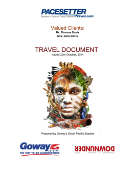 TRAVEL DOCUMENT Issued 20Th October, 2014