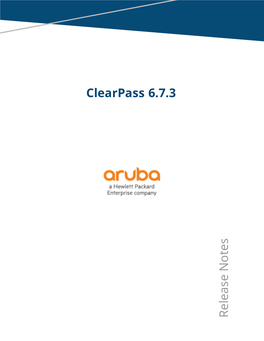 Clearpass 6.7.3 Release Notes Copyright Information