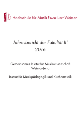 Jahresbericht Der Fakultät III 2016