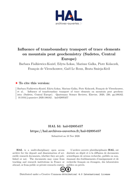 Influence of Transboundary Transport of Trace