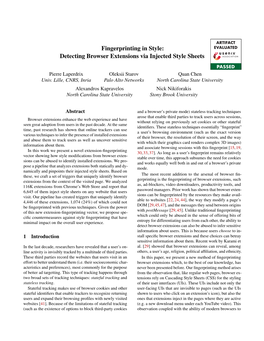 Fingerprinting in Style: Detecting Browser Extensions Via Injected Style Sheets