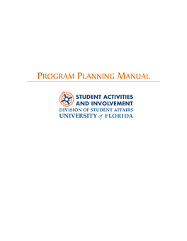 Program Planning Manual