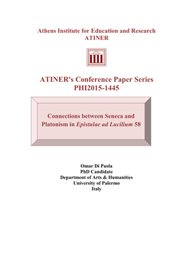 ATINER's Conference Paper Series PHI2015-1445