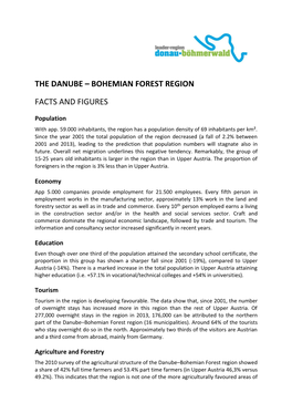 The Danube – Bohemian Forest Region Facts and Figures
