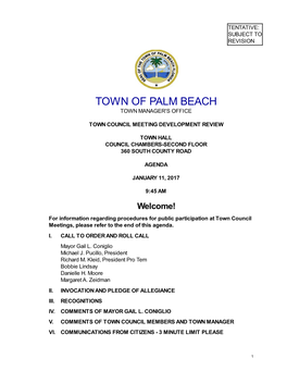 Town of Palm Beach Town Manager's Office