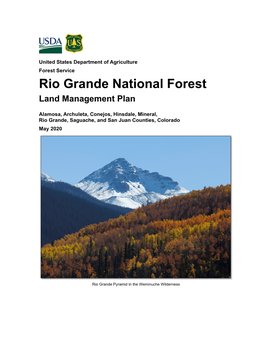 Rio Grande National Forest Land Management Plan