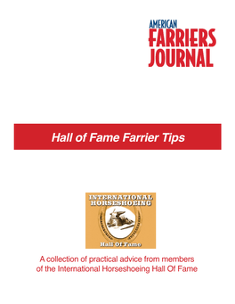 Hall of Fame Farrier Tips