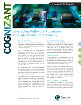 Leveraging Multi-Core Processors Through Parallel Programming