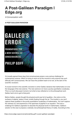 A Post-Galilean Paradigm | Edge.Org 1/7/20, 3:12 PM