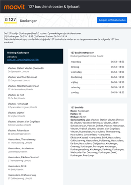 127 Bus Dienstrooster & Lijnroutekaart