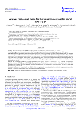 A Lower Radius and Mass for the Transiting Extrasolar Planet HAT-P-8 B⋆